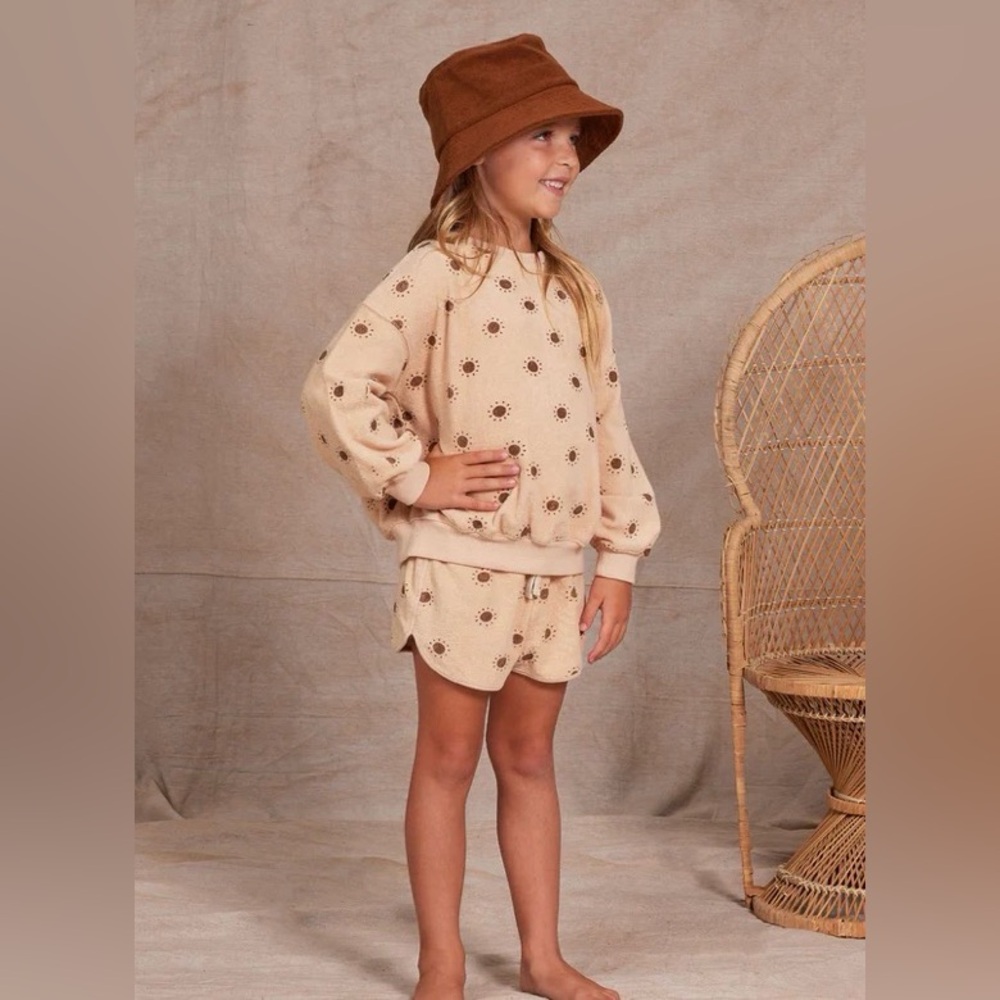 Rylee + Cru Terry Sun Shorts 4-5 YRS